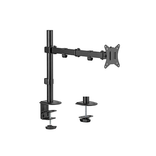 Brateck Single-Monitor Stell Articulating Monitor Mount Fit Most 17'-32' Monitor Up to 9KG VESA 75x75,100x100(Black), Matte Black(LS)