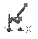 Brateck LDT80-C024UCP Matte Black Super Heavy-Duty Pole-Mounted Gas Spring Dual Monitor Arm with USB-A and USB-C Ports For most 24'-57' Monitors (LS)