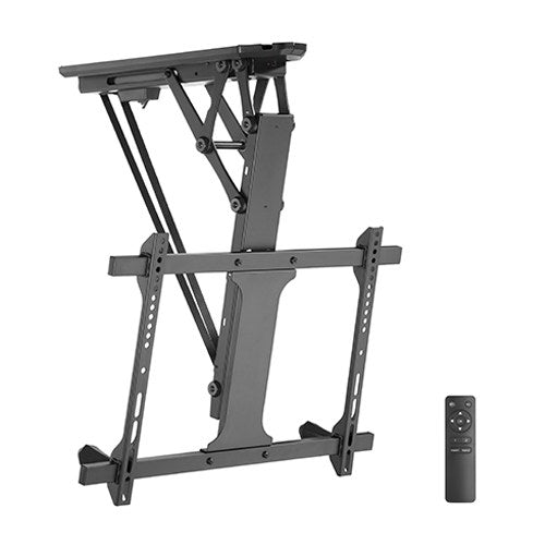 Brateck Motorized Flip Down TV Ceiling Mount for Most 32'-70' TVs Up to 35kg, Fit Curved TV, Matte Black, Max. VESA: 600x400(LS)