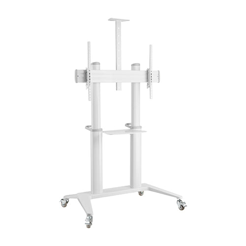 Brateck Ultra-Modern Large Screen Aluminum TV Cart  Fit 70'-120' Up to 140kg- Gloss White , 1250x760x2333mm (LS)