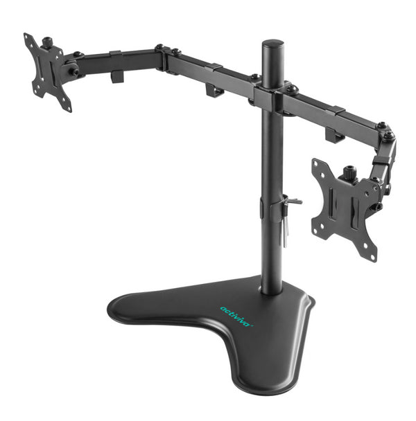 mbeat� activiva Dual-Screen Articulating Monitor Arm with Free-Standing Desktop Base provides the perfect solution for ergonomic comfort and workspace