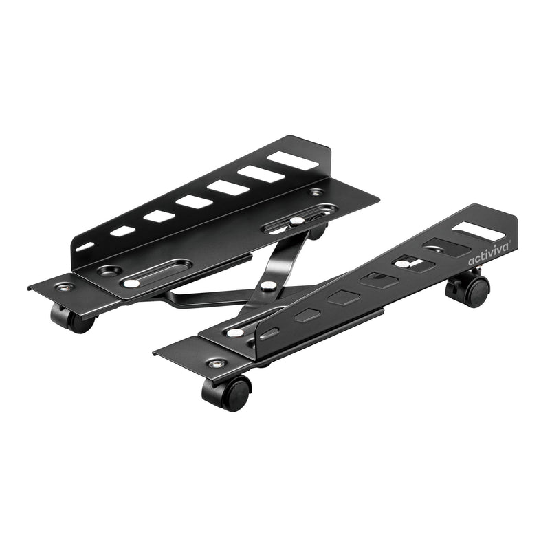 mbeat� activiva Heavy-Duty PC Mobile Floor Stand with Casters Black Adjustable Width and Length 16cm to 30cm  Support Device Weight 25kg