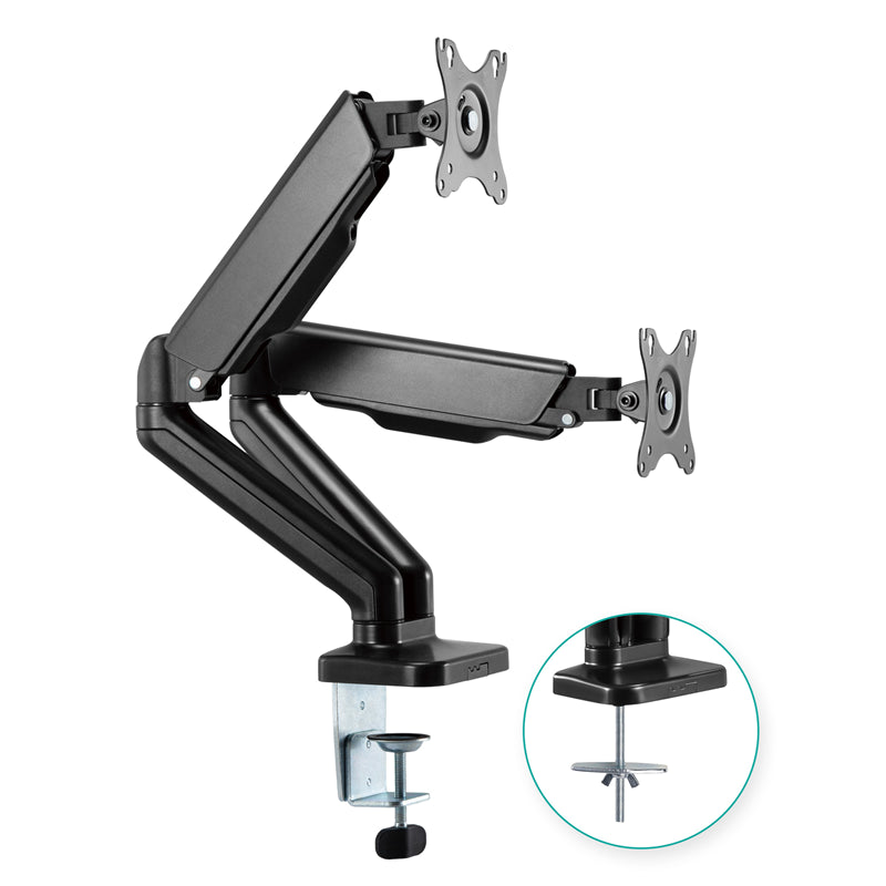 mbeat� activiva ErgoLife Dual Monitor Screen Steel Gas Spring Monitor Arm Built-in Spring Tension Cable Management Net Weight	4kg