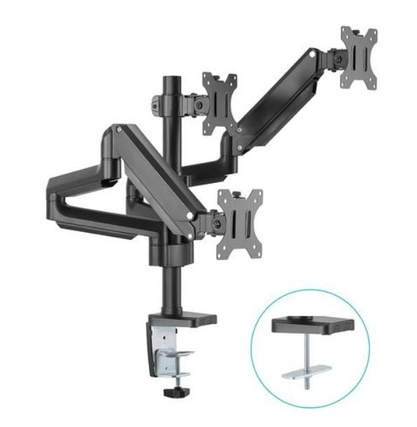 mbeat� activiva ErgoLife Triple Monitor Screen Gas Spring Monitor Arm Support Monitor Types: Flat screen and curved screen Screen Size: 17'-27'