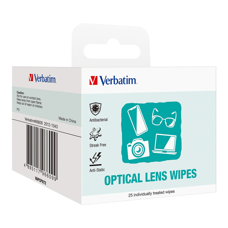 Verbatim Screens, Monitor, Glasses, Window Cleaning Wipes - 25pcs