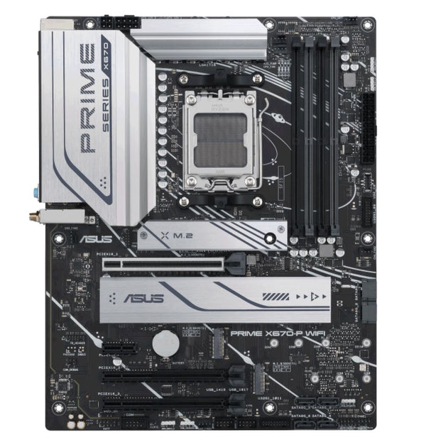 ASUS AMD X670 PRIME X670-P WIFI-CSM (AM5) ATX Motherboard 4x DDR5 128GB, 1x PCIe 4.0 x16 slot,3 x M.2 slots, 6 x SATA,Wi-Fi 6E 1 x HDMI.1 x DP