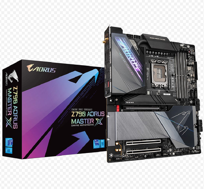 Gigabyte Z790 AORUS MASTER X Intel LGA 1700 E-ATX Motherboard, 4x DDR5 ~192GB, 3x PCI-E x16, 5x M.2, 4x SATA,  11x USB 3.2, 3x USB-C