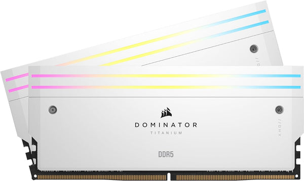 Corsair DOMINATORÂ® TITANIUM RGB 32GB (2x16GB) DDR5 DRAM 6000MT/s CL30 Intel XMP Memory Kit â€” White