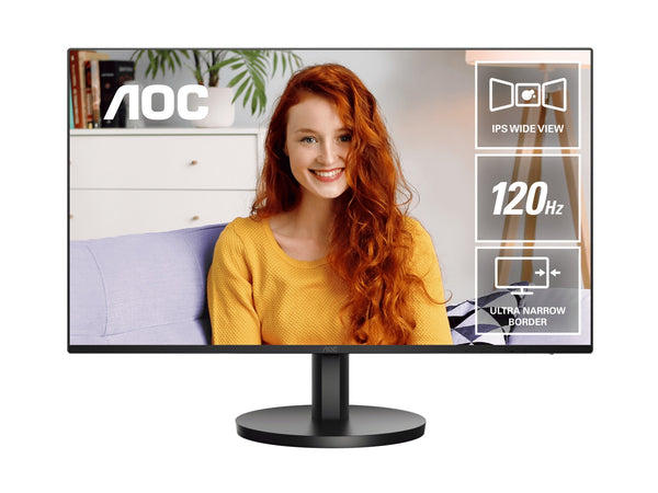 AOC 23.8' IPS 1ms 120hz, Ultra Slim, Speakers, Flicker Free, FHD 1080, VGA, HDMI. VESA 100 x 100, Earphone.Low Blue, Adaptive Sync Office Monitor