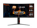 AOC 34' WQHD VA,1500R,180Hz,1ms,Adaptive Sync,HDR10,Shadown Control,Dark Boost,Flicker Free,Low blue mode,Gaming mode