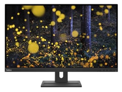 LENOVO ThinkVision E27q-20 27' 75Hz QHD IPS Monitor 2K 2560x1440 16:9 4ms Height Adjustable Tilt Swivel Pivot DP HDMI 3yr