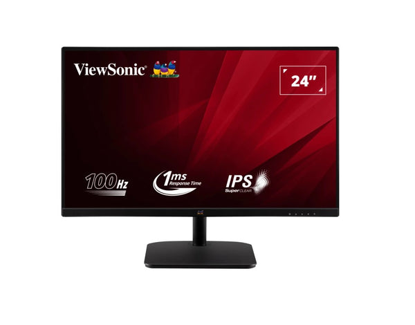 Retail - ViewSonic 24' Office Ultra Thin Bezel + SuperClear IPS, 1ms 100hz, FHD 1080, HDMI, VGA, 3.5 Audio, Multi-View, Eye Care. VESA 75m, Monitor -