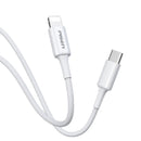 Pisen Mr White Lightning to USB-C PD Fast Charge Cable (1M) White - Support Charge 3A, Stretch-Resistant, Reinforced,Durable,Apple iPhone/iPad/MacBook