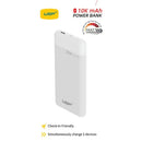 USP 10K mAh Power Bank White - 20W Fast Charge, 2 USB-Outputs, 1x USB-C, 1x USB-A, Indicator Light, Safer Charging,Large Compatibility,2 Year Warranty