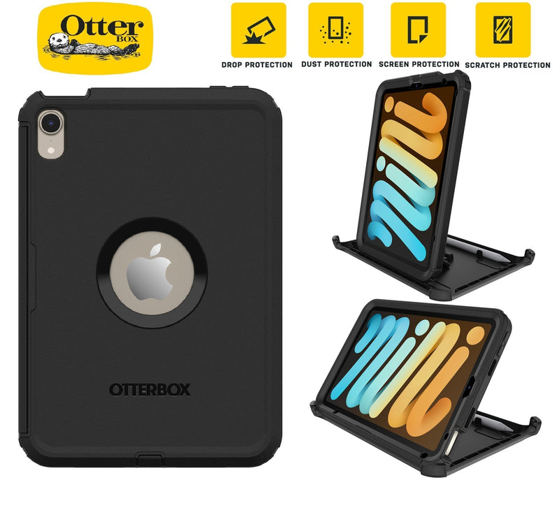 OtterBox Defender Apple iPad Mini (A17 Pro)/ iPad Mini (8.3') (6th Gen) Case Black - ProPack (77-87478), DROP+ 2X Military Standard, 7 Years Warranty