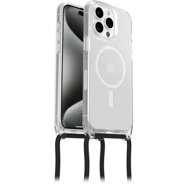 OtterBox React Necklace MagSafe Apple iPhone 15 Pro Max (6.7') Case Stardust (Clear Glitter) -(77-93589),DROP+ Military Standard,Detachable Nylon