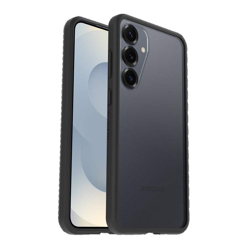 OtterBox React Samsung Galaxy S25 5G (6.2') Case Black Crystal - Clear/Black (77-97382), DROP+ Military Standard,Hard Case,Soft Grip, 7 Years Warranty
