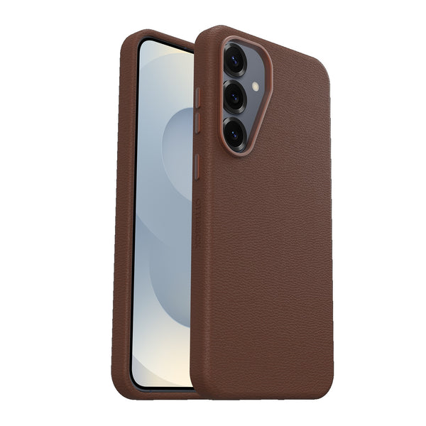 OtterBox Symmetry Cactus Leather Samsung Galaxy S25+ 5G (6.7') Case Rich Adobe (Brown) - (77-97448), DROP+ 3X Military Standard, 7 Years Warranty