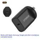 OtterBox 20W USB-C (Type I) PD Fast Wall Charger - Black (78-81350), Compact, Drop Tested,Safe & Smart Charging,Best for Apple, 2 Years Warranty