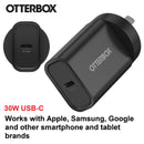 OtterBox 30W USB-C (Type I) PD Fast Wall Charger - Black (78-81351), Compact, Drop Tested,Safe & Smart Charging,Best for Apple, 2 Years Warranty
