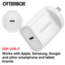 OtterBox 20W USB-C (Type I) PD Fast Wall Charger - White (78-81352), Compact, Drop Tested,Safe & Smart Charging,Best for Apple, 7 Years Warranty