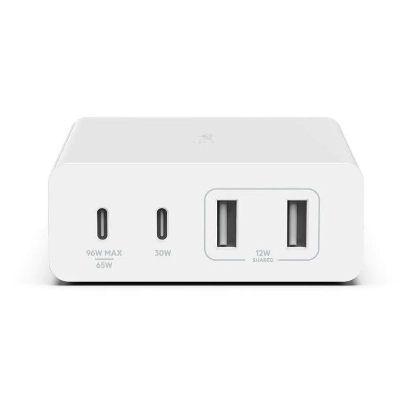 Belkin BoostCharge Pro 4-Port GaN Charger 108W - White (WCH010auWH), 2xUSB-C & 2xUSB-A, 2M Cable, Intelligent and Fast Charger, 2 Years Warranty
