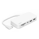 Belkin Connect USB-C® 6-in-1 Multiport Hub with Mount - White (INC011btWH), 10Gbps, 2x USB-A, USB-C, SD 3.0 & MicroSD Card Reader, 2 Years Warranty