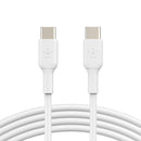 Belkin BoostCharge USB-C to USB-C Cable (2M) - White (CAB003bt2MWH), 3A/60W, 480Mbps, 25K+ Bends, Samsung Galaxy, USB-IF Certified,2 Years Warranty