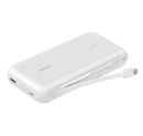 Belkin BoostCharge 20K mAh Power Bank With Integrated USB-C Cable - White (BPB024fqWH), 30W, 2xUSB-C, 1x USB-A, CEW $2,500, Apple, 2 Years Warranty