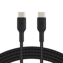 Belkin BoostCharge Braided USB-C to USB-C Cable (0.15M) - White (CAB004bt0MWH), 3A/60W, 480Mbps, 30K+ Bends, Apple, USB-IF Certified, 2 Year Warranty