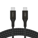 Belkin BoostCharge Braided USB-C to USB-C PD 3.1 Cable (2M) - Black (CAB015bt2Mbk), 5A/240W, 480Mbps, 30K+ Bends, Apple iPhone, 2 Years Warranty