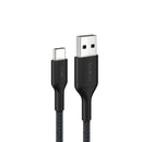 Belkin BoostCharge Pro Braided USB-C to USB-A Cable (1M) - Black (CAB022fq1MBK), 3A/15W, 480Mbps, 350K+ Bends, Apple,USB-IF Certified,2 Years Warranty