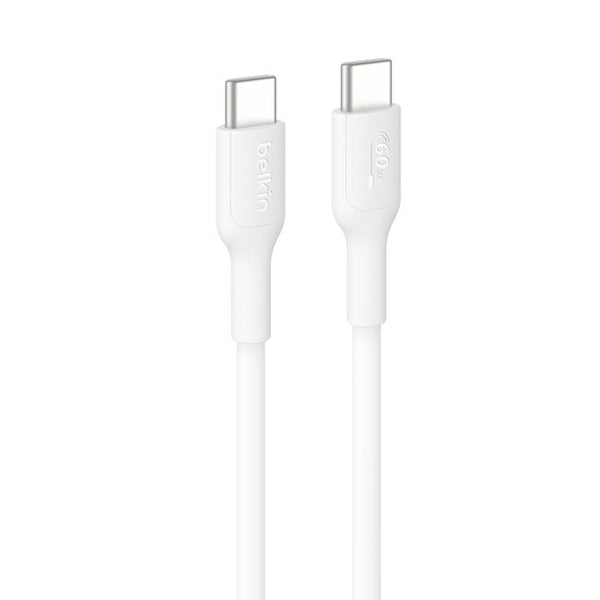 Belkin BoostCharge USB-C to USB-C Cable (1M) - White (CAB023fq1MWH), 3A/60W, 480Mbps, 300K+ Bends,  Apple iPhone ,USB-IF Certified,2 Years Warranty