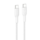 Belkin BoostCharge Pro Braided USB-C to USB-C Cable (1M) - White (CAB025fq1MWH), 5A/240W, 480Mbps, 350K+ Bend, USB-IF Certified, 2 Years Warranty