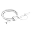Belkin BoostCharge Pro 2-in-1 USB-C to USB-C/ Lightning (1.5M) - White (CAC003fq1.5MWH), 60W, 480Mbps, 30K+ Bends, Apple, Samsung, 2 Years Warranty