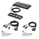Belkin Cybersecurity and Secure KVM 4-Port Dual Head HDMI Modular Secure KVM Switch PP4.0 W/ Remote-Black(F1DN204MOD-HH-4),12VDC 2.5A,2 Years Warranty