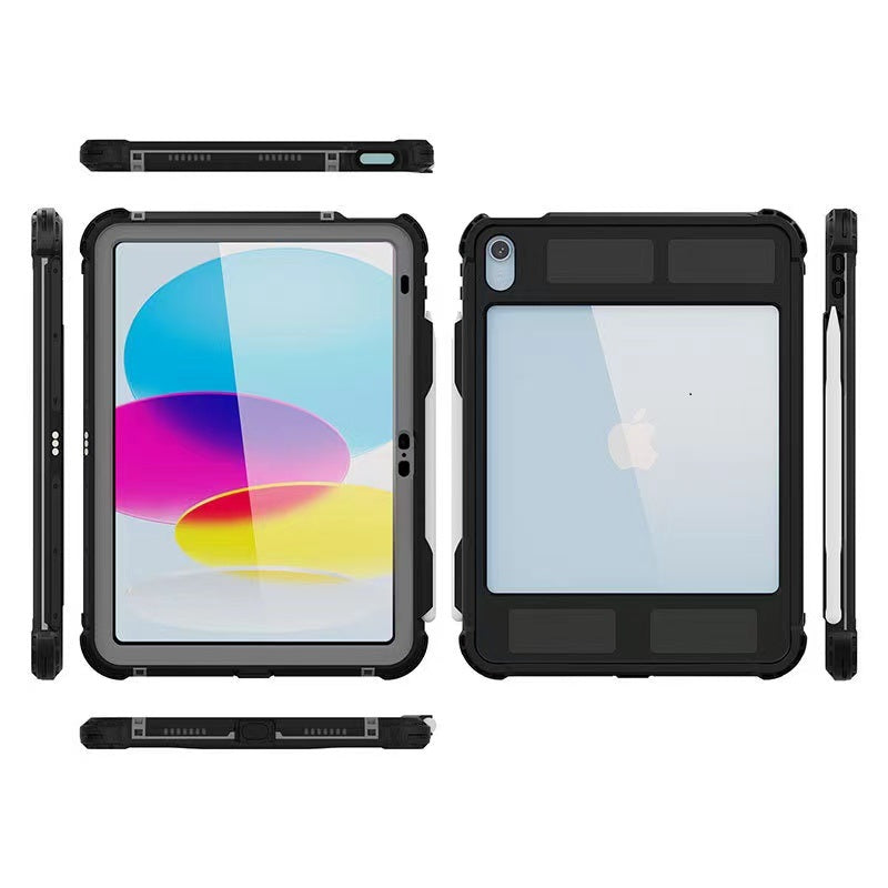 USP Apple iPad (10.9') 11th Gen (A16) / iPad 10th Gen WaterProof Case Black - Support Smart Control Keyboard, 360Â° Rotation, DustProof, SnowProof
