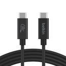 Belkin Connect USB4 USB-C to USB-C Cable (1.2M) - Black (INZ004TT1.2MBK), 5A/240W, 20Gbps, 4K@60Hz, Thunderbolt 4, USB-IF Certified, 2 Years Warranty