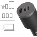 OtterBox 72W USB-C Triple Port Premium Pro Fast Car Charger - Black (78-80899),1x USB-A (12W), 2x USB-C (30W),Fast-Charging for Samsung & iPhone