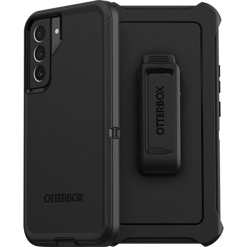 OtterBox Defender Samsung Galaxy S22+ 5G (6.6') Case Black - (77-86361), DROP+ 4X Military Standard, Multi-Layer, Included Holster,Raised Edges,Ru