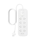 Belkin Connect 8-Outlet Surge Protector with Dual USB-C 30W Ports - White (SRB004AU2M), 2M Cord, 900 Joules Protection, CEW $70,000, 2 Years Warranty