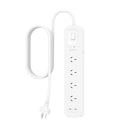Belkin SurgePro 4-Outlet Surge Protector with Dual USB-C 30W Ports - White (SRB005AU2M), 2M Power Cord, 525 Joules Protection, CEW $40,000, 2 Years