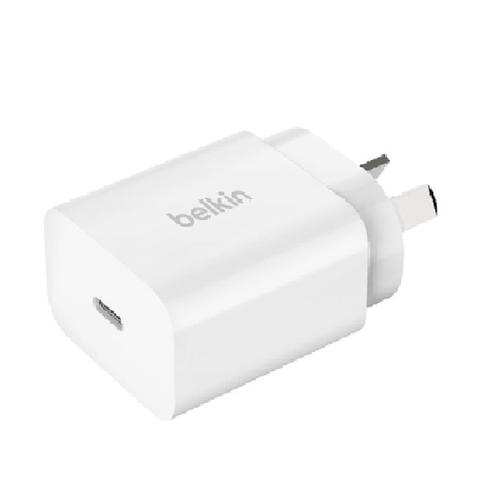 Belkin BoostCharge USB-C� PD 3.0 Wall Charger 20W, White(WCA007AUWH), Safely fast charge an iPhone, iPad, Samsung Galaxy, 2YR