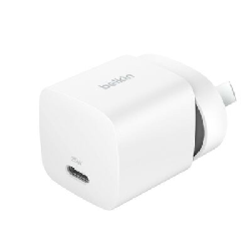 Belkin BoostCharge 25W USB-C PD 3.1 Cubic Wall Charger - White (WCA012auWH), Portable & Powerful, Apple, MFI-Certified, CEW $2500, 2 Years Warranty