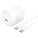 Belkin BoostCharge Compact 45W USB-C PD 3.1 Wall Charger + USB-C to USB-C Cable 60W (1M) - White (WCA013au1MWH-B6),Safe & Efficient, 2 Years Warranty