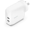 Belkin BoostCharge Pro 60W Dual USB-C PD 3.1 PPS Wall Charger - White (WCB010auWH), 2XUSB-C (30W), Safe & Efficient, CEW $2500, 2 Years Warranty