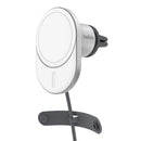 Belkin BoostCharge Pro Magnetic Qi2 Wireless Car Charger + USB-C to USB-C Cable (1.2M) - White (WIC008btGR-V2), 20W, Apple iPhone, 2 Years Warranty