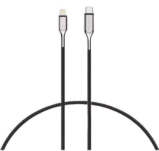 Cygnett Armoured Lightning to USB-C Cable (1M) - Black (CY2799PCCCL), 30W, Braided, 20K Bend,Fast Charge,Durable,Apple iPhone/iPad,5 Yr. WTY.