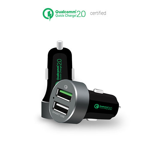 (LS) mbeat� QuickBoost USB 2.0 Dual Port Car Charger - Certified Qualcomm Quick Charge 2.0 technology /Fast Charging/Samsung Galaxy Note Apple iPhone