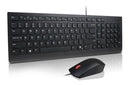 Lenovo Universal Wired USB Keyboard Mouse Combo Adjustable Tilt Leg Spill Resistant Copilot Keyboard 1600 DPI Optical Sensor Mouse Plug & Play 1.8m